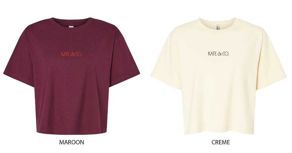 Kate & Company | Embroidered Womens Boxy Tee